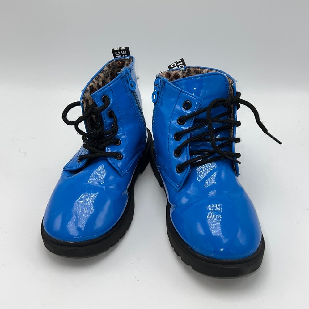 #S0041 Dinimigi Fashion Blue Zip-Up Kid’s Boots | Size: 5
